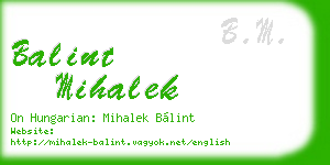 balint mihalek business card