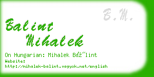 balint mihalek business card